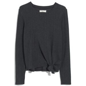 MADEWELL Elwood Knot Front Top Sweater in Gray Size Small